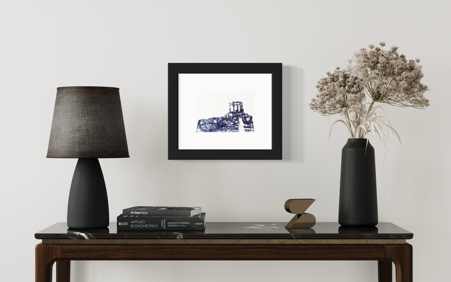 A5 Stonehaven War Memorial Prussian Blue Linocut Print